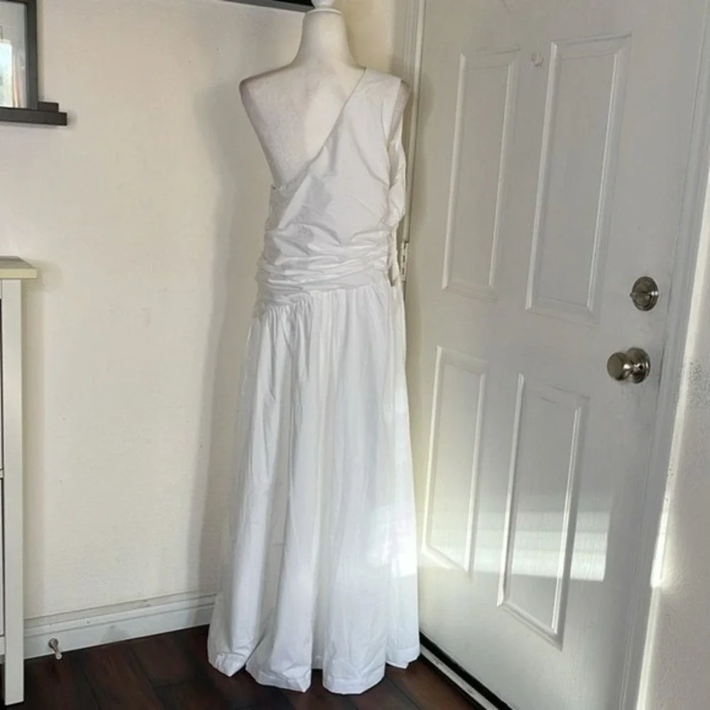 Abercrombie & Fitch Fiore One Shoulder Maxi Dress‎ XL Cutout High Slit NWOT